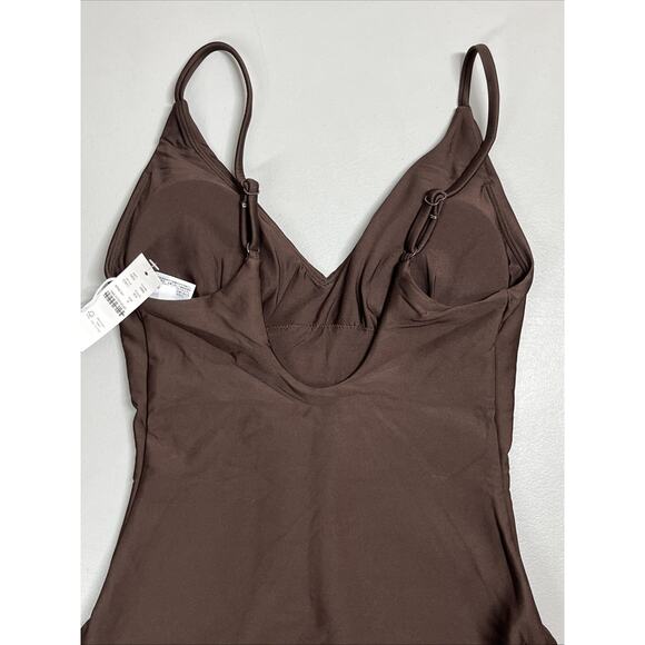J Crew Long Torso Lana One Piece in Classic Sculpt™ Womens 6 Inky Espresso Brown - Picture 4 of 10
